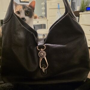 Dooney & Bourke Black Pebbled Leather Hobo Bag